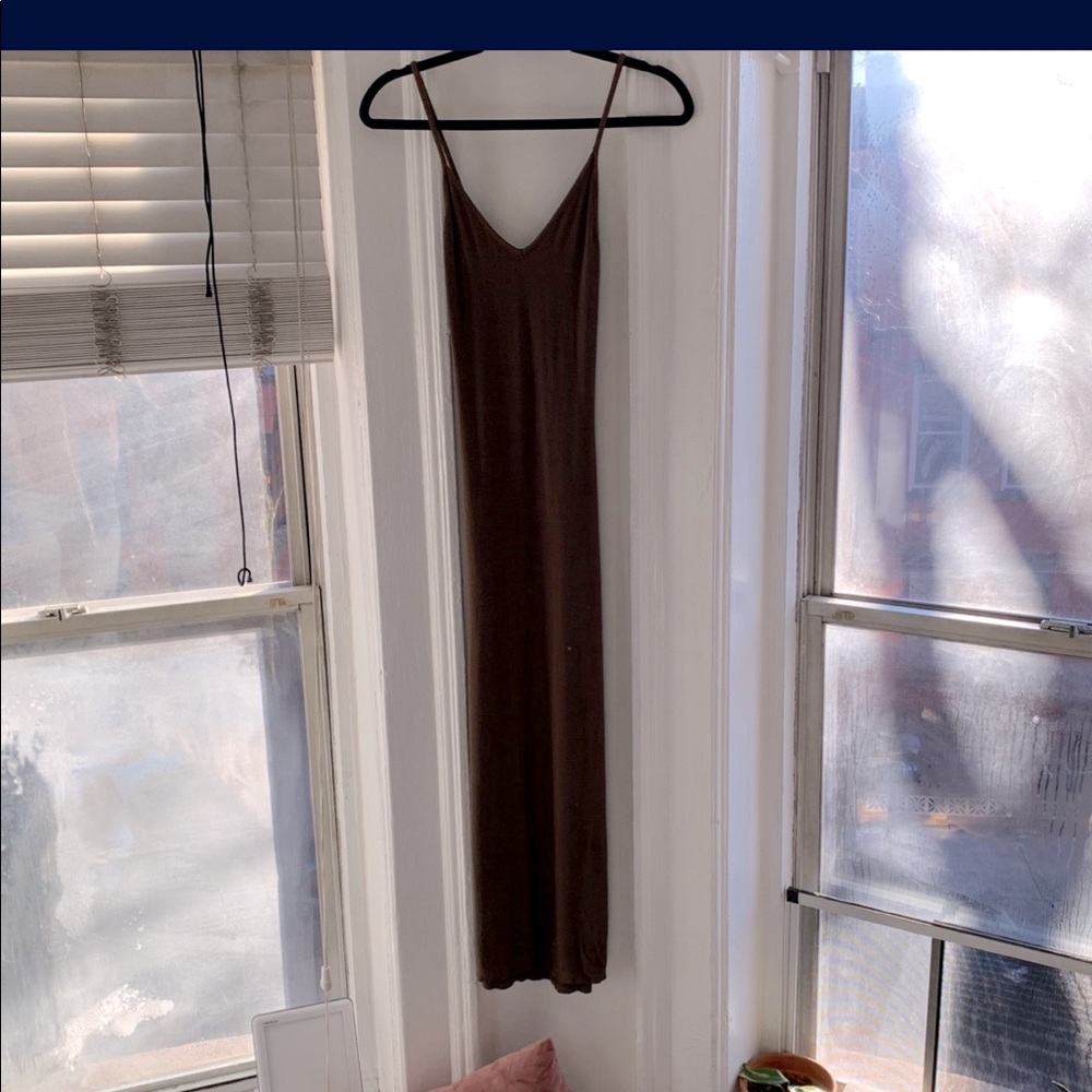 Olive green midi dress